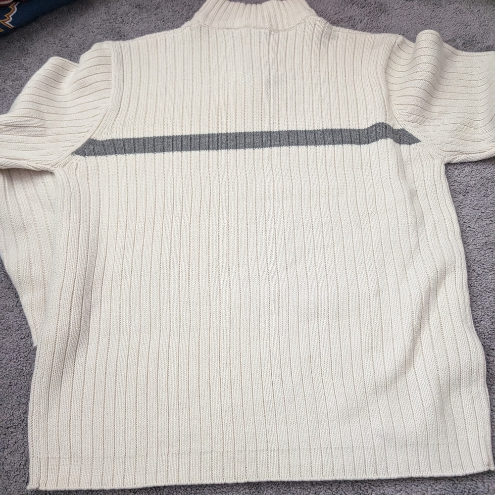 Cream Ribbed Quarter Zip Sweater - Picture 5 of 5